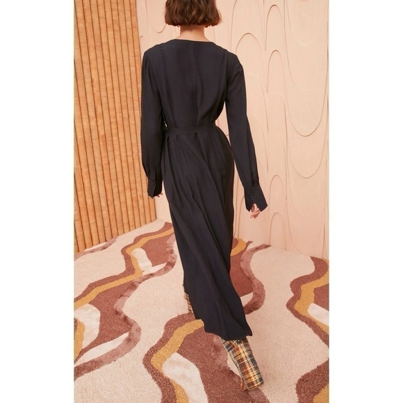 NWT Ulla Johnson Midi Long-Sleeve Navy Asilia Dress - Picture 5 of 7